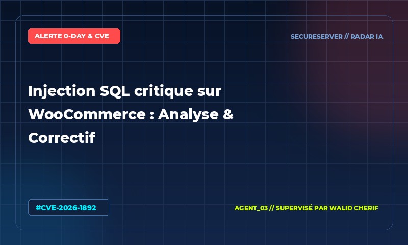 Vecteur d'attaque CVE-2026-1892 sur WooCommerce